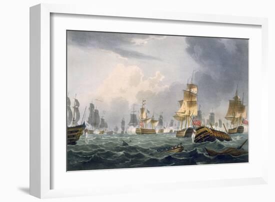 Lord Howe's Victory, 1st June 1794, Engraved by Thomas Sutherland-Thomas Whitcombe-Framed Giclee Print