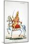 Lord Kalki on His Horse Devadatta with Sword in Hand-null-Mounted Premium Giclee Print