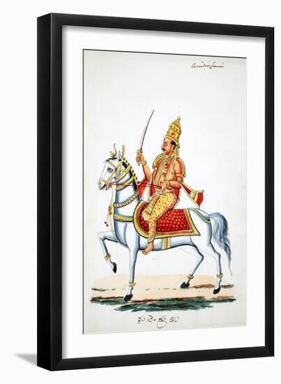 Lord Kalki on His Horse Devadatta with Sword in Hand-null-Framed Giclee Print