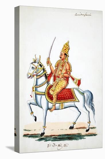 Lord Kalki on His Horse Devadatta with Sword in Hand-null-Stretched Canvas