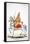 Lord Kalki on His Horse Devadatta with Sword in Hand-null-Framed Stretched Canvas