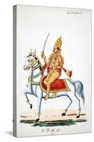 Lord Kalki on His Horse Devadatta with Sword in Hand-null-Stretched Canvas