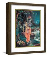 Lord Krishna The Enchanter - God of Love Playing his Flute-null-Framed Giclee Print