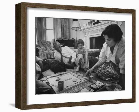 Lord Louis Mountbatten, with Daughter and Grandchildren Playing Monopoly-Ralph Crane-Framed Photographic Print