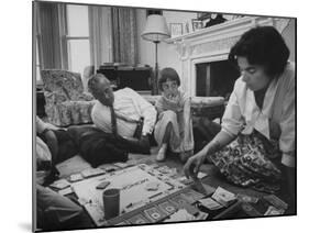 Lord Louis Mountbatten, with Daughter and Grandchildren Playing Monopoly-Ralph Crane-Mounted Photographic Print