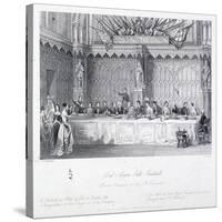 Lord Mayor's Banquet, Guildhall, London, C1856-J Shury-Stretched Canvas