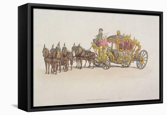 Lord Mayor's Coach Pulled by a Team of Six Horses, 1805-null-Framed Stretched Canvas