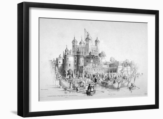 Lord Mayor Thomas Johnson and His Entourage Embarking from the Tower of London, 1840-William Parrott-Framed Giclee Print