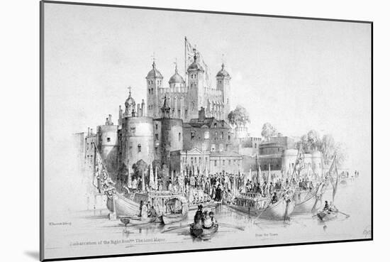 Lord Mayor Thomas Johnson and His Entourage Embarking from the Tower of London, 1840-William Parrott-Mounted Giclee Print