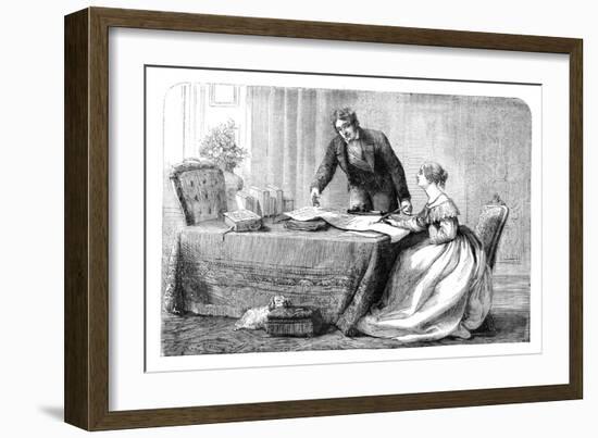 Lord Melbourne (1779-184) Instructing a Young Queen Victoria 1819-190), 1837-null-Framed Giclee Print