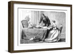 Lord Melbourne (1779-184) Instructing a Young Queen Victoria 1819-190), 1837-null-Framed Giclee Print