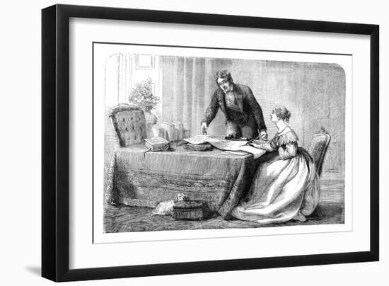 Lord Melbourne (1779-184) Instructing a Young Queen Victoria 1819-190), 1837-null-Framed Giclee Print