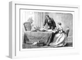 Lord Melbourne (1779-184) Instructing a Young Queen Victoria 1819-190), 1837-null-Framed Giclee Print