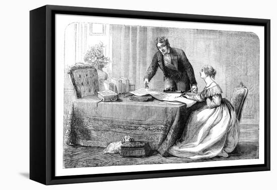 Lord Melbourne (1779-184) Instructing a Young Queen Victoria 1819-190), 1837-null-Framed Stretched Canvas