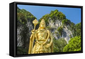 Lord Murugan Statue, largest statue of Hindu Deity in Malaysia, Batu Caves, Kuala Lumpur, Malaysia-Matthew Williams-Ellis-Framed Stretched Canvas
