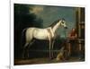 Lord Oxford's "Bloody-Shouldered Arabian" Held by a Groom in Arabian Dress-John Wootton-Framed Giclee Print