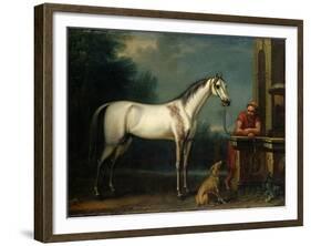 Lord Oxford's "Bloody-Shouldered Arabian" Held by a Groom in Arabian Dress-John Wootton-Framed Giclee Print