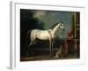 Lord Oxford's "Bloody-Shouldered Arabian" Held by a Groom in Arabian Dress-John Wootton-Framed Giclee Print