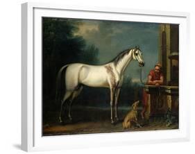 Lord Oxford's "Bloody-Shouldered Arabian" Held by a Groom in Arabian Dress-John Wootton-Framed Giclee Print