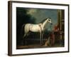 Lord Oxford's "Bloody-Shouldered Arabian" Held by a Groom in Arabian Dress-John Wootton-Framed Giclee Print