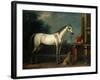 Lord Oxford's "Bloody-Shouldered Arabian" Held by a Groom in Arabian Dress-John Wootton-Framed Giclee Print