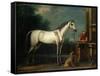 Lord Oxford's "Bloody-Shouldered Arabian" Held by a Groom in Arabian Dress-John Wootton-Framed Stretched Canvas