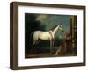 Lord Oxford's "Bloody-Shouldered Arabian" Held by a Groom in Arabian Dress-John Wootton-Framed Premium Giclee Print