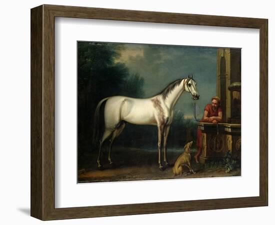 Lord Oxford's "Bloody-Shouldered Arabian" Held by a Groom in Arabian Dress-John Wootton-Framed Giclee Print