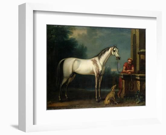 Lord Oxford's "Bloody-Shouldered Arabian" Held by a Groom in Arabian Dress-John Wootton-Framed Giclee Print