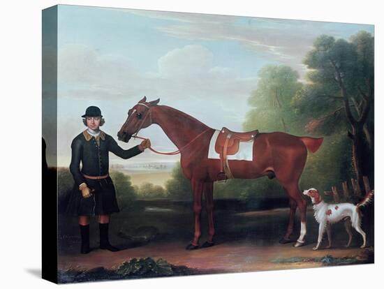 Lord Portman's 'snap' Held by Groom with Dog-James Seymour-Stretched Canvas