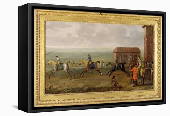 Lord Portmore Watching Racehorses on Exercise on Newmarket Heath, c.1735-John Wootton-Framed Stretched Canvas