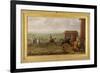 Lord Portmore Watching Racehorses on Exercise on Newmarket Heath, c.1735-John Wootton-Framed Giclee Print