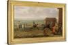 Lord Portmore Watching Racehorses on Exercise on Newmarket Heath, c.1735-John Wootton-Stretched Canvas