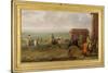 Lord Portmore Watching Racehorses on Exercise on Newmarket Heath, c.1735-John Wootton-Stretched Canvas