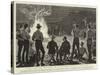 Lord Randolph Churchill at a Camp-Fire Concert at Fort Tuli-null-Stretched Canvas