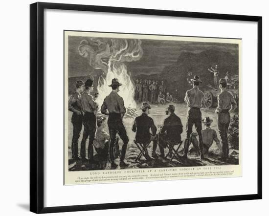 Lord Randolph Churchill at a Camp-Fire Concert at Fort Tuli-null-Framed Giclee Print