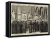 Lord Rosebery Unveiling the Memorial Bust of Robert Burns in Westminster Abbey-Godefroy Durand-Framed Stretched Canvas