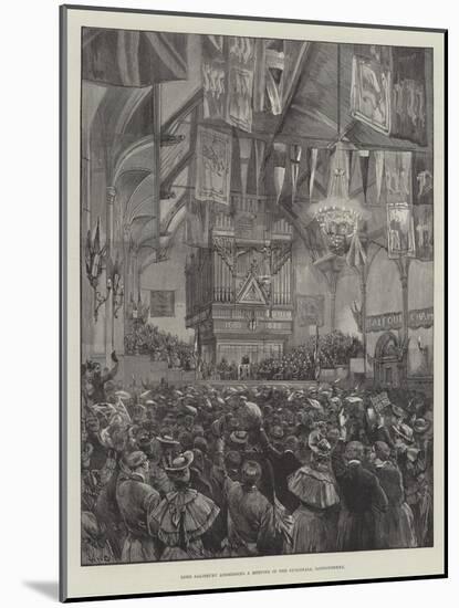Lord Salisbury Addressing a Meeting in the Guildhall, Londonderry-William Heysham Overend-Mounted Giclee Print