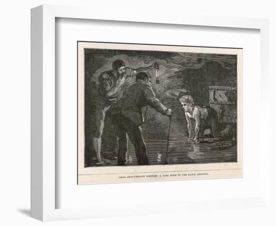 Lord Shaftesbury Inspects the Conditions Endured by Children Working in a Coalmine-null-Framed Art Print