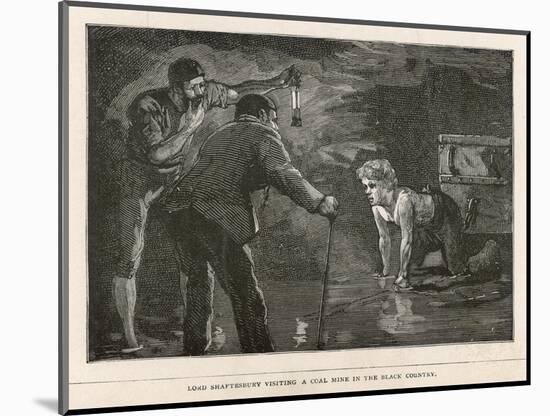 Lord Shaftesbury Inspects the Conditions Endured by Children Working in a Coalmine-null-Mounted Art Print