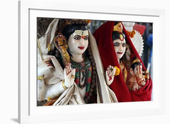 Lord Shiva and his wife Parvati, statues of Hindu gods, Kathmandu, Nepal, Asia-Godong-Framed Photographic Print