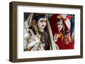 Lord Shiva and his wife Parvati, statues of Hindu gods, Kathmandu, Nepal, Asia-Godong-Framed Photographic Print