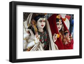 Lord Shiva and his wife Parvati, statues of Hindu gods, Kathmandu, Nepal, Asia-Godong-Framed Photographic Print