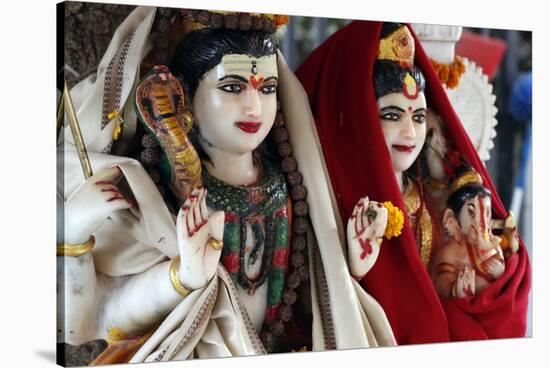 Lord Shiva and his wife Parvati, statues of Hindu gods, Kathmandu, Nepal, Asia-Godong-Stretched Canvas