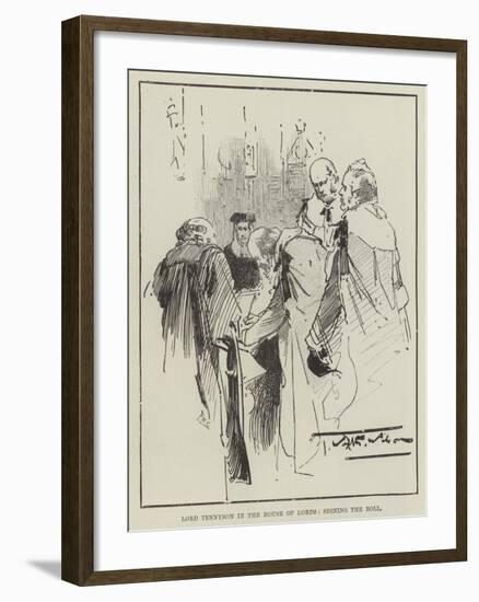 Lord Tennyson in the House of Lords, Signing the Roll-Thomas Walter Wilson-Framed Giclee Print