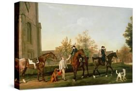 Lord Torrington's Hunt Servants Setting Out from Southill, Bedfordshire, c.1765-8-George Stubbs-Stretched Canvas