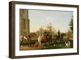 Lord Torrington's Hunt Servants Setting Out from Southill, Bedfordshire, c.1765-8-George Stubbs-Framed Giclee Print