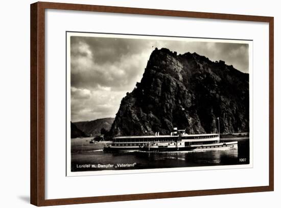 Loreley,Dampfschiff Vaterland, Binnenschiffahrt Rhein-null-Framed Giclee Print