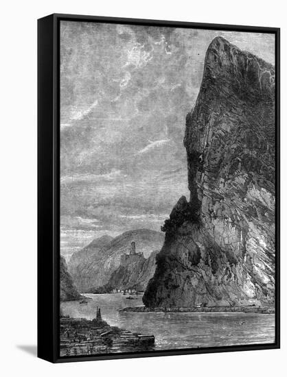 Loreley Rock, Near St Goarshausen, Germany, 19th Century-Richard Principal Leitch-Framed Stretched Canvas