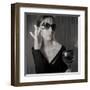 Loren with Wine-NaxArt-Framed Art Print